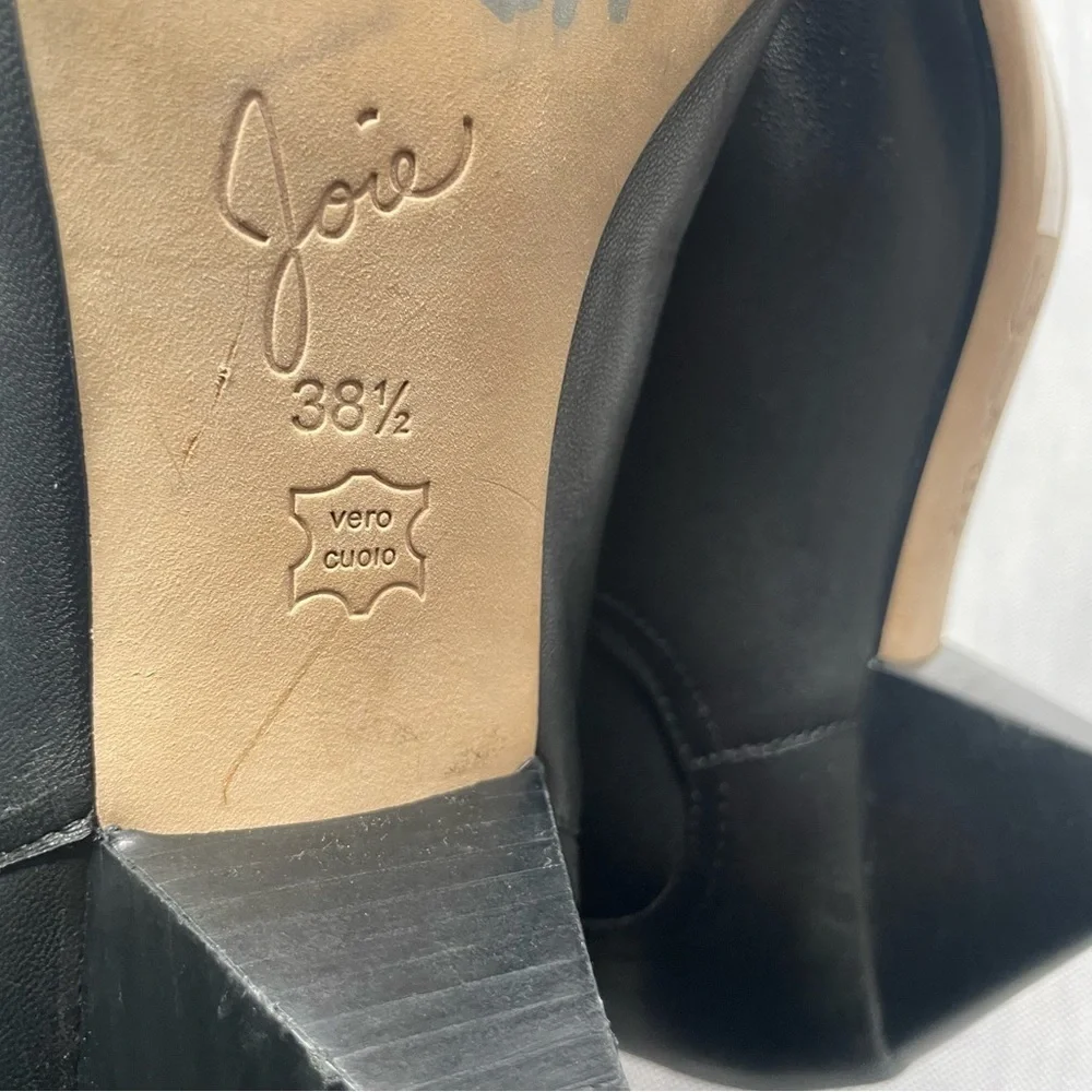 Joie Barleena Black Cone Heel Ankle Slip On Booties
